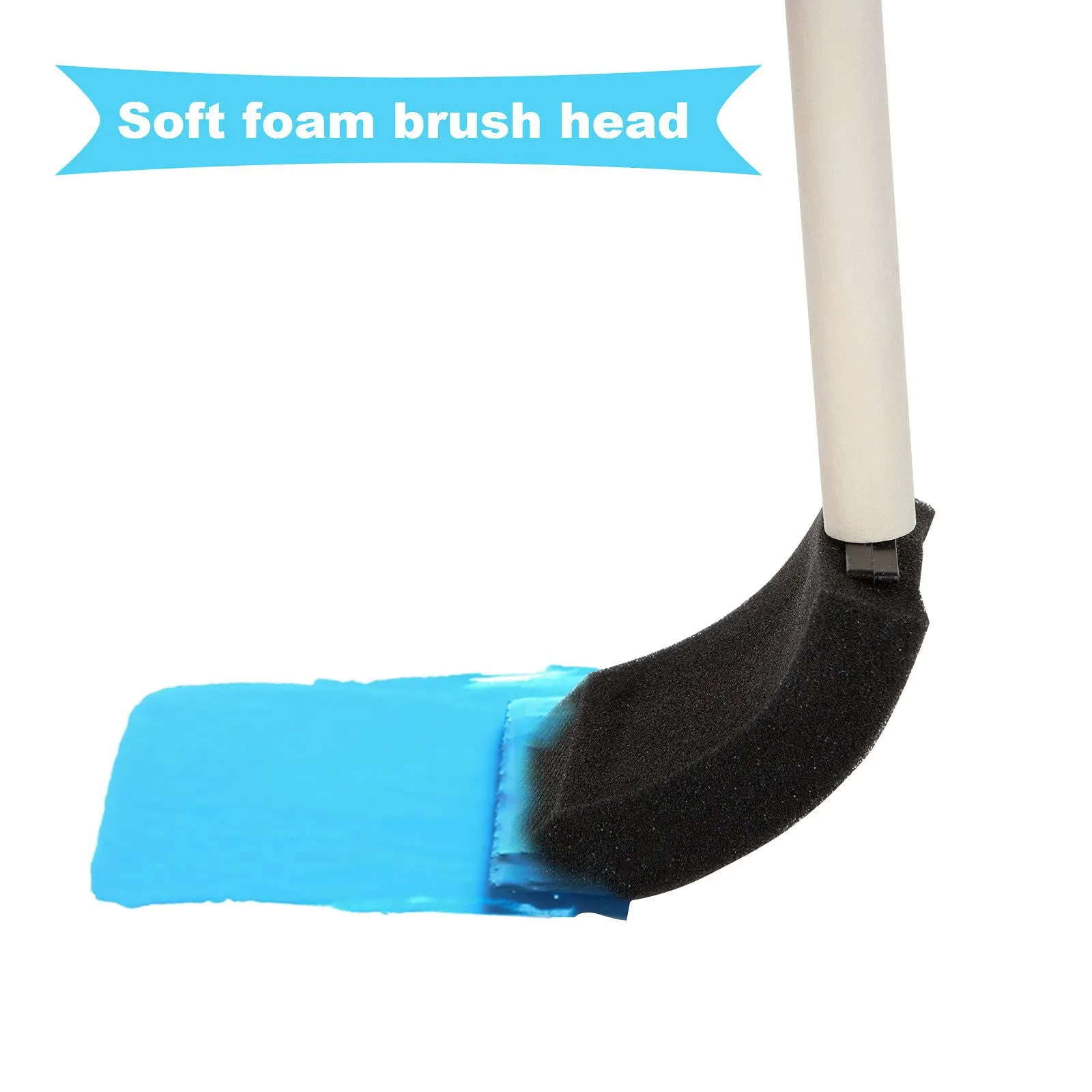 100 Pack 2 inch Foam Brush Bulk Foam Paint Brushes Foam Sponge Brush with Wood Handle Sponge Paint Brush Foam Brushes for Painting, Acrylics, Stains,