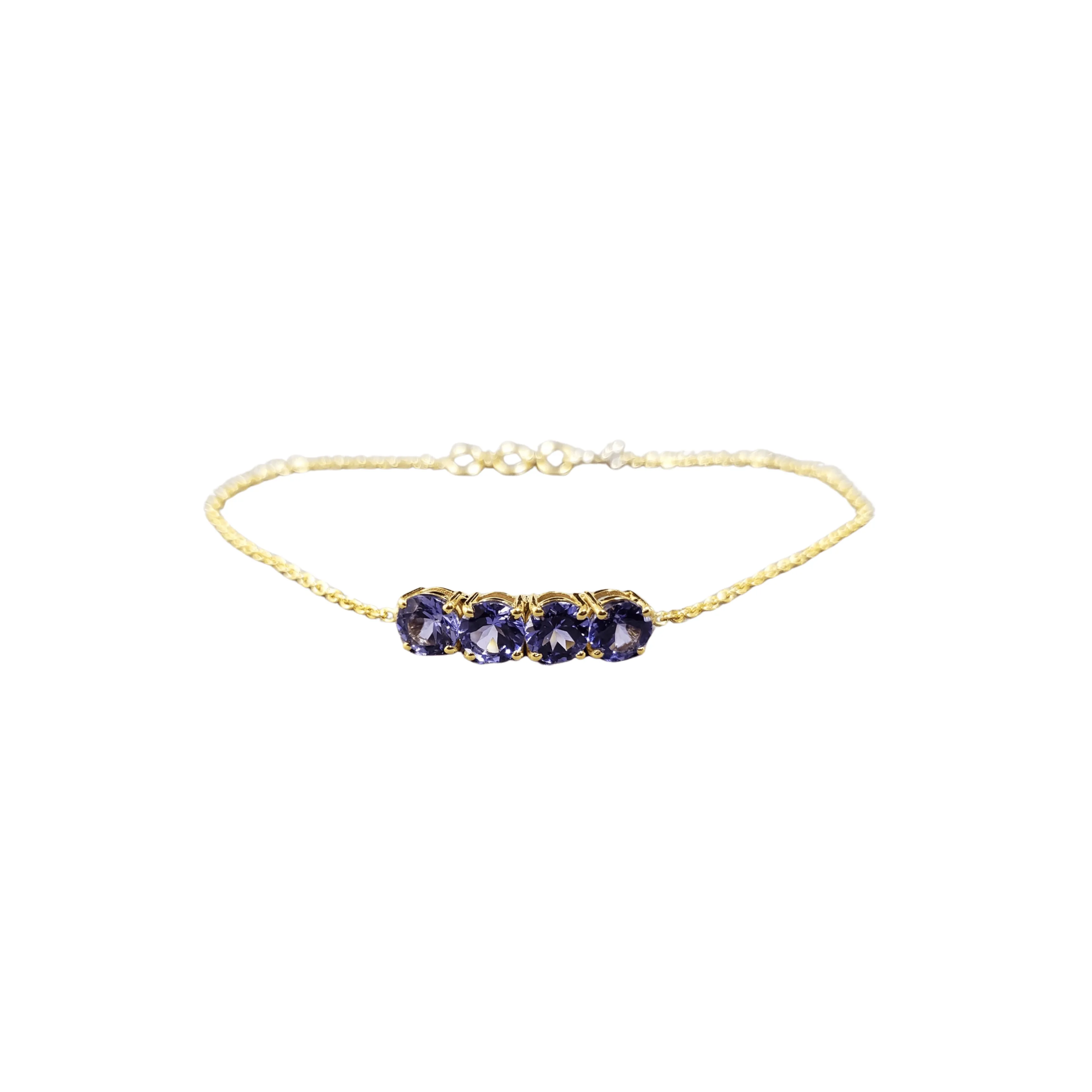 14k Gold Tanzanite Bracelet Round Shaped