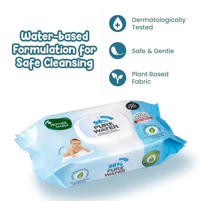 98% Pure Water Baby Wipes - Mild & Gentle