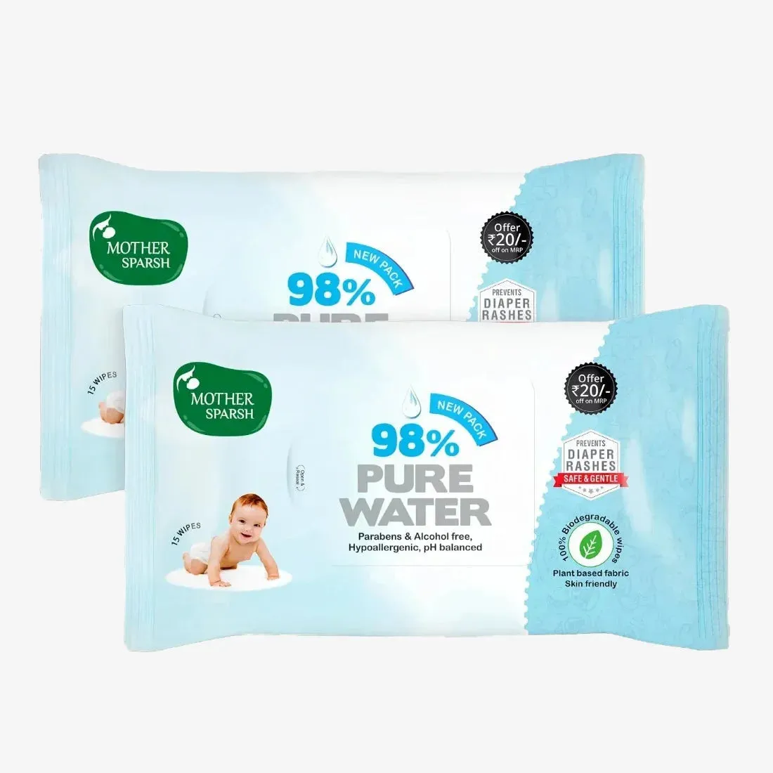 98% Pure Water Baby Wipes - Mild & Gentle