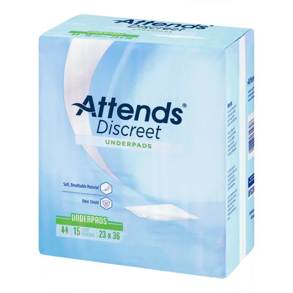 Attends Discreet Underpads, 23"x36" Disposable Absorbent Pad for Skin and Surface Protection