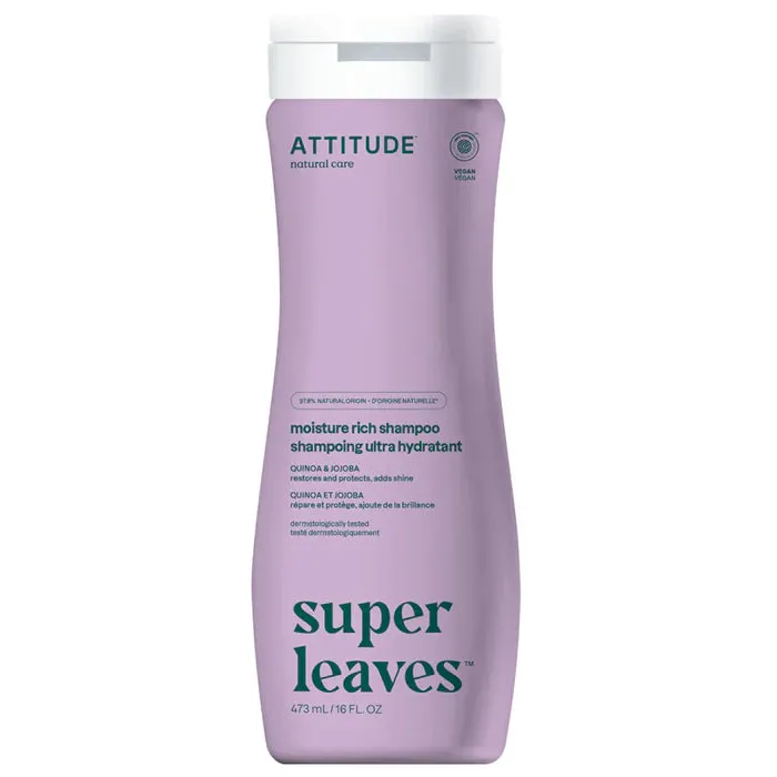 Attitude Super Leaves Moisture Rich Shampoo, Quinoa And Jojoba 473Ml