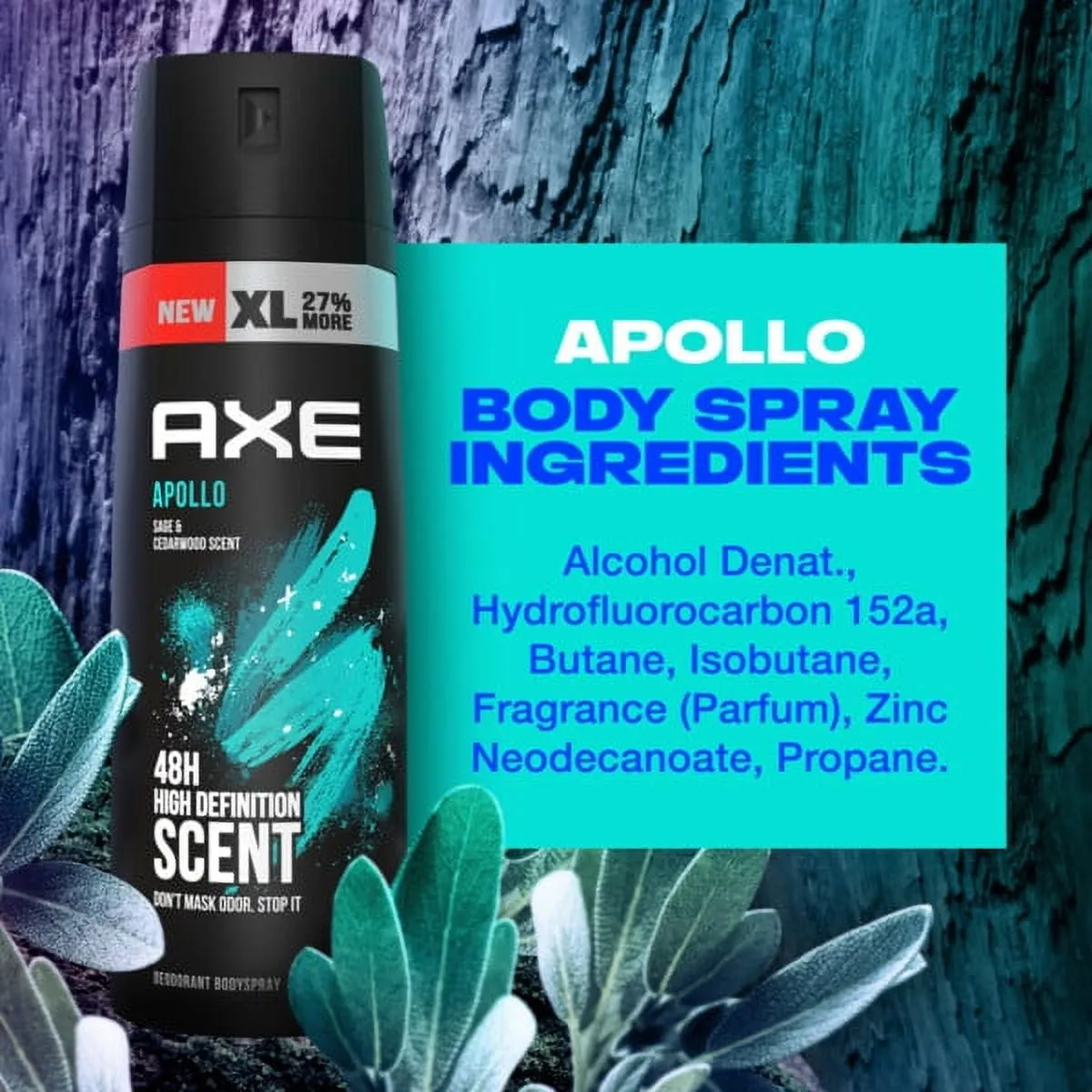 Axe Apollo Long Lasting Men's Antiperspirant Deodorant Spray, Sage and Cedarwood, 5.1 oz