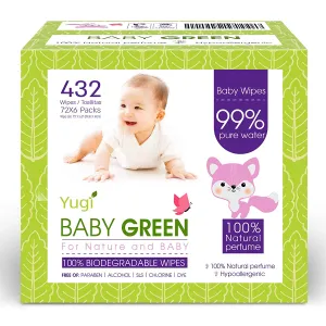 Biodegradable Baby Wipes, Natural Essential Oils, Compostable Wet Wipes for Babies & Adults with Sensitive Skin