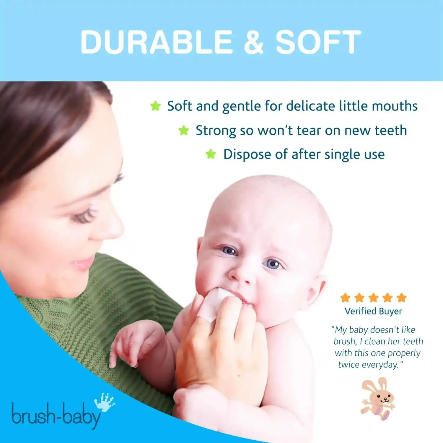 Brush Baby Dental Wipes Biodegradable 28 Wipes