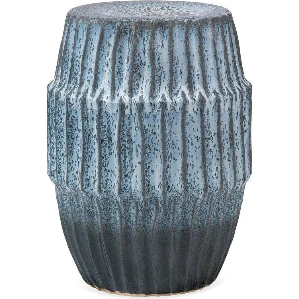 Coastal Style Blue Ceramic Modern Side Table