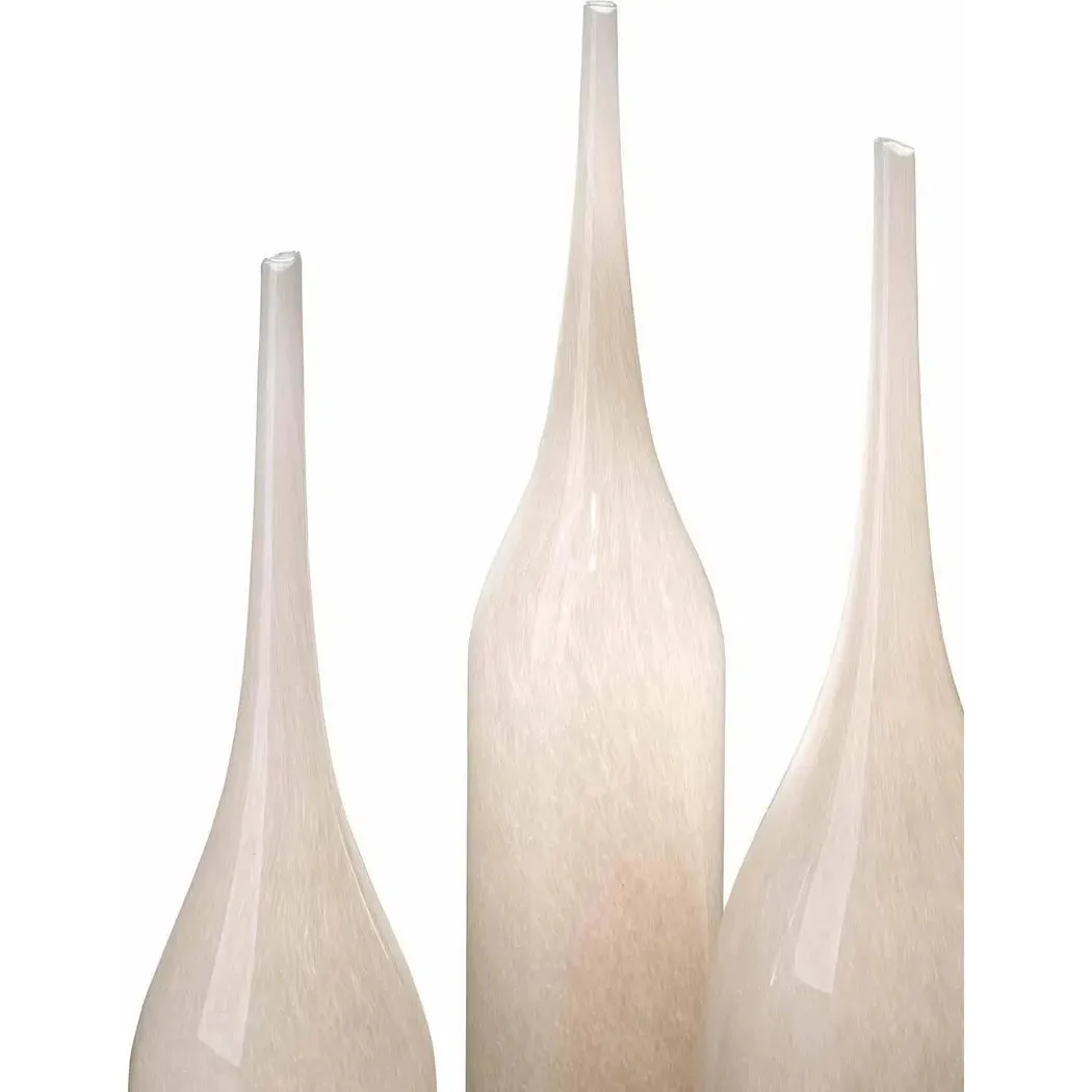 Coastal Style Grey Glass Pixie Vases (Set of 3)