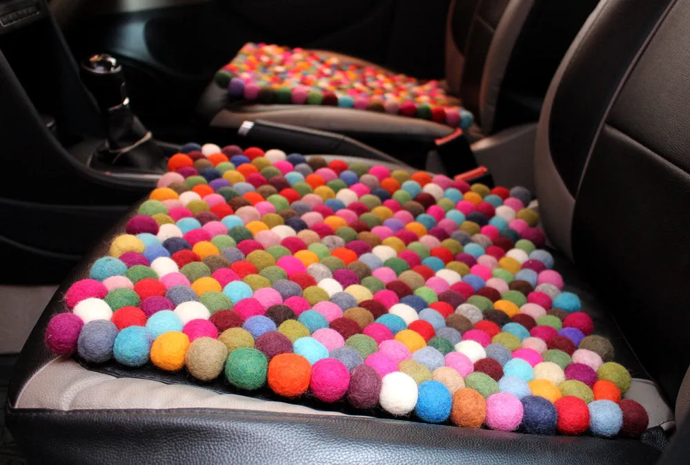 Colorful Rainbow Felt Balls Mat