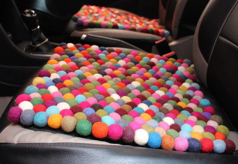 Colorful Rainbow Felt Balls Mat