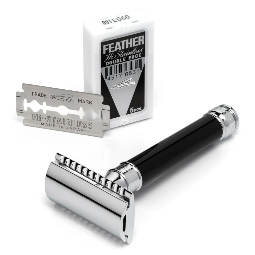 DE Safety Razor in Black by Edwin Jagger