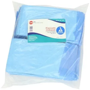 Dynarex Disposable Underpads: 17" x 24", Case of 300 Blue