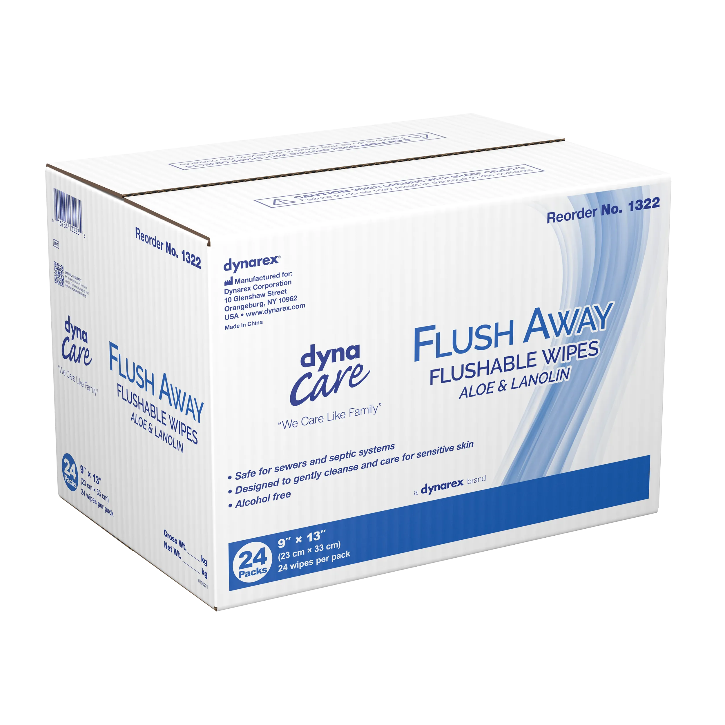 Dynarex - Flushable Wipes (Adult) Flow Pack, 9" x 13"