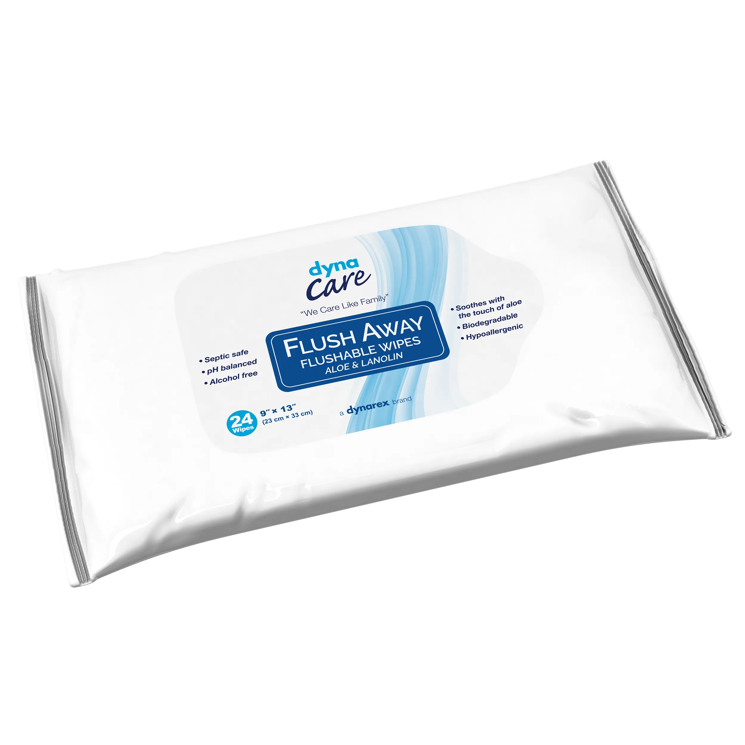 Dynarex - Flushable Wipes (Adult) Flow Pack, 9" x 13"