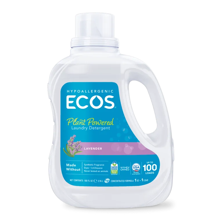 ECOS Hypoallergenic Laundry Detergent - Lavender 100oz/2.96L Exp: 03/27