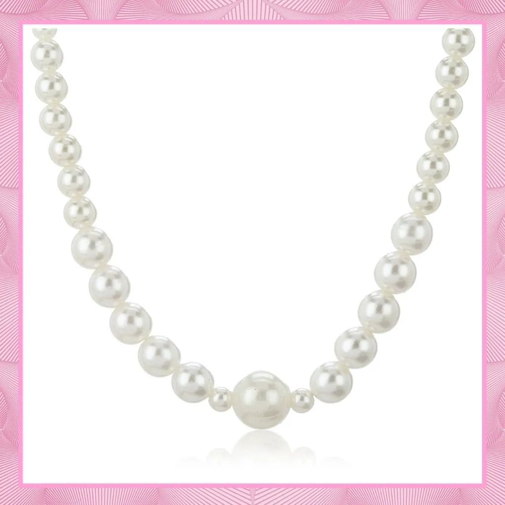 Estele - Handcrafted One Line Flux White Pearl Necklace