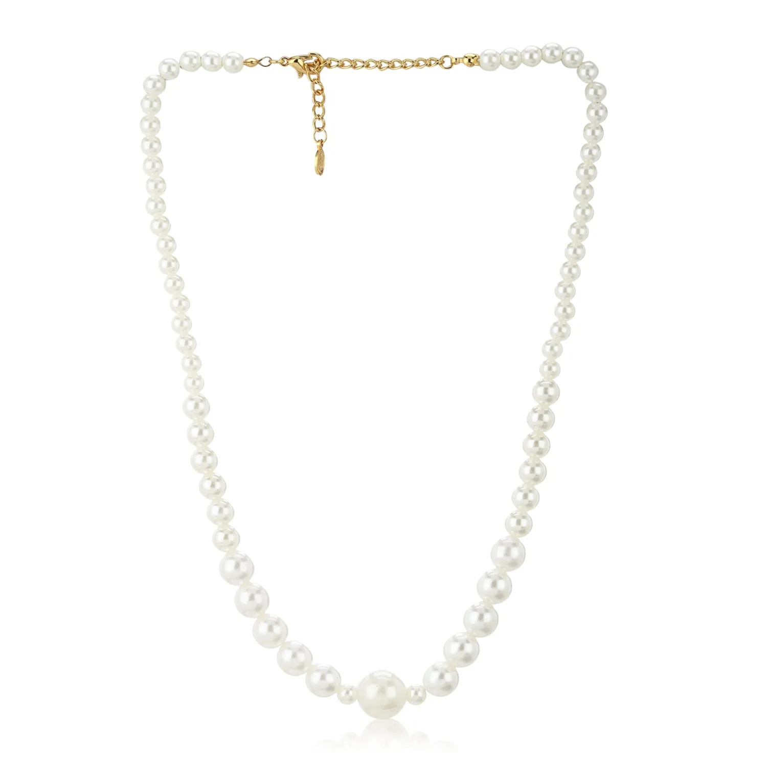 Estele - Handcrafted One Line Flux White Pearl Necklace