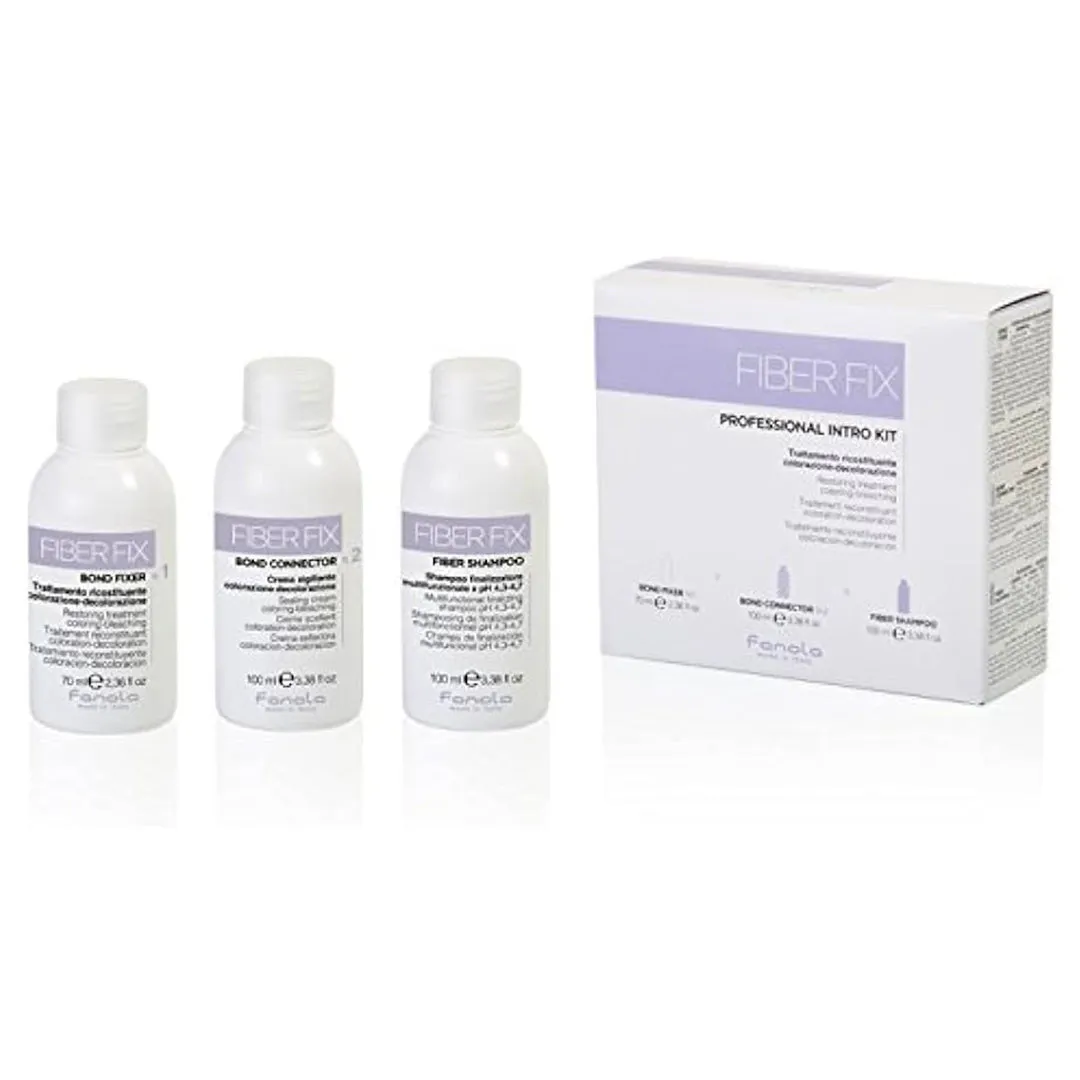 Fanola Fiber Fix Professional Restoring Treatment Kit (bond Fixer 70ml,bond Conn. & Fiber Shmp 100ml)