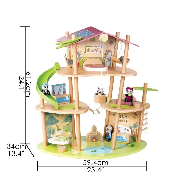 Hape Pandas' Bamboo House and Tree Planting E-Car Bundle Gift Set