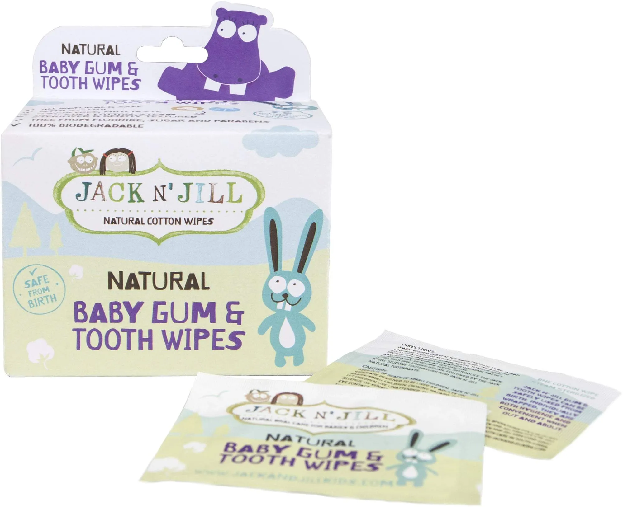 Jack n' Jill, Natural Baby Gum & Tooth Wipes, 25 Individually Wrapped Wipes