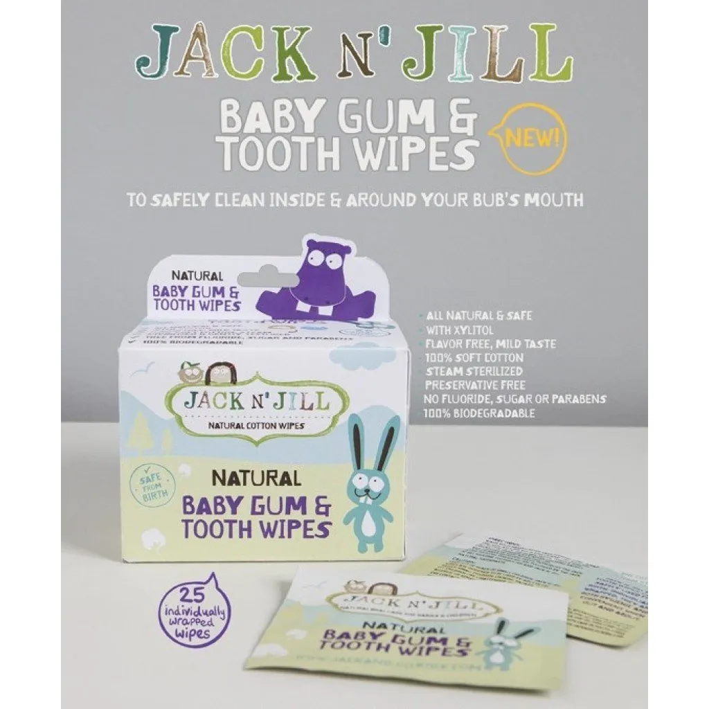 Jack n' Jill, Natural Baby Gum & Tooth Wipes, 25 Individually Wrapped Wipes