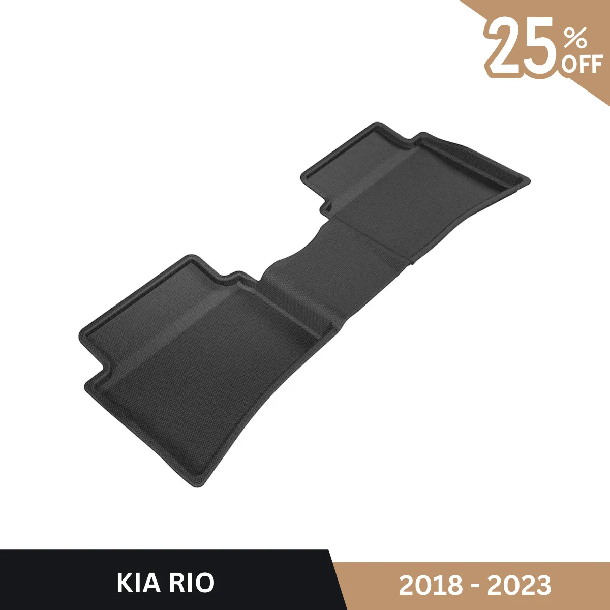 KIA RIO BLACK FLOOR LINER (2ND ROW) 2018-2023