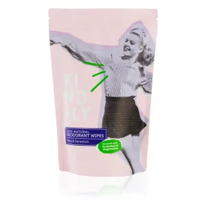 KIND-LY 100% Natural Deodorant Wipes - Rose & Geranium