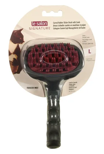 Le Salon Signature Cat Curved Rubber Slicker Brush - Large