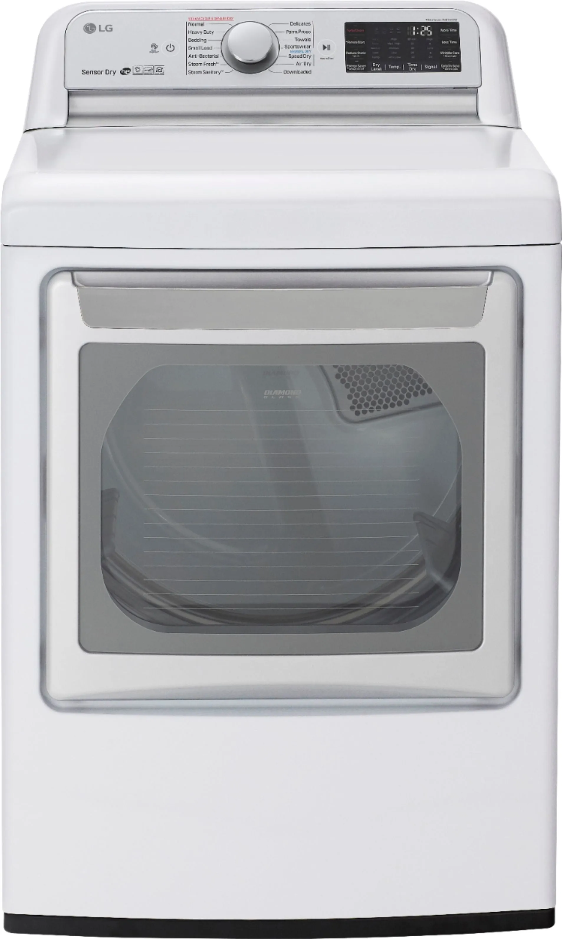 LG - 7.3 Cu. Ft. 14-Cycle Electric Dryer with TurboSteam - White