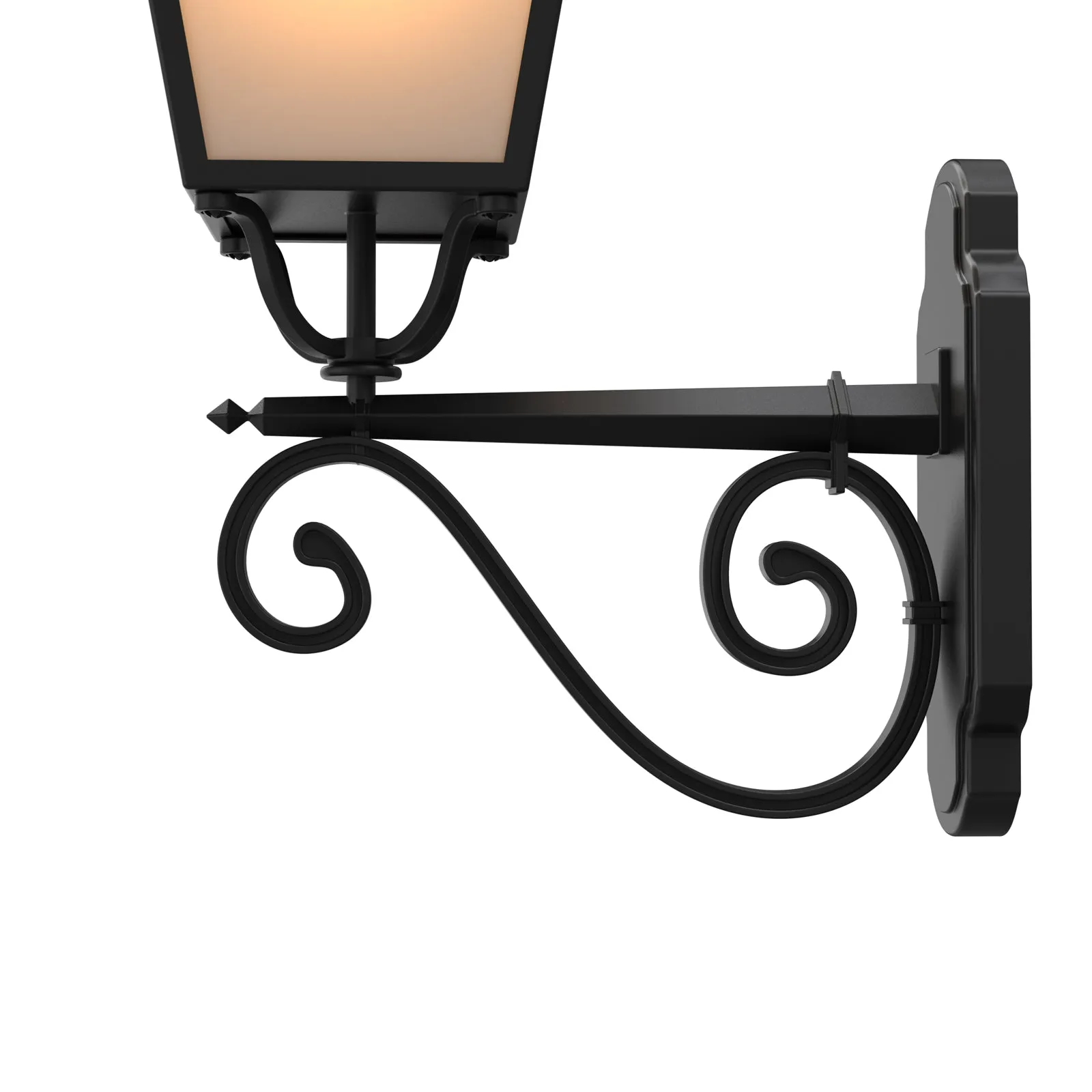 Navarra Aluminium Outdoor Exterior Wall Light with Milky Glass Matt Black E27 IP44