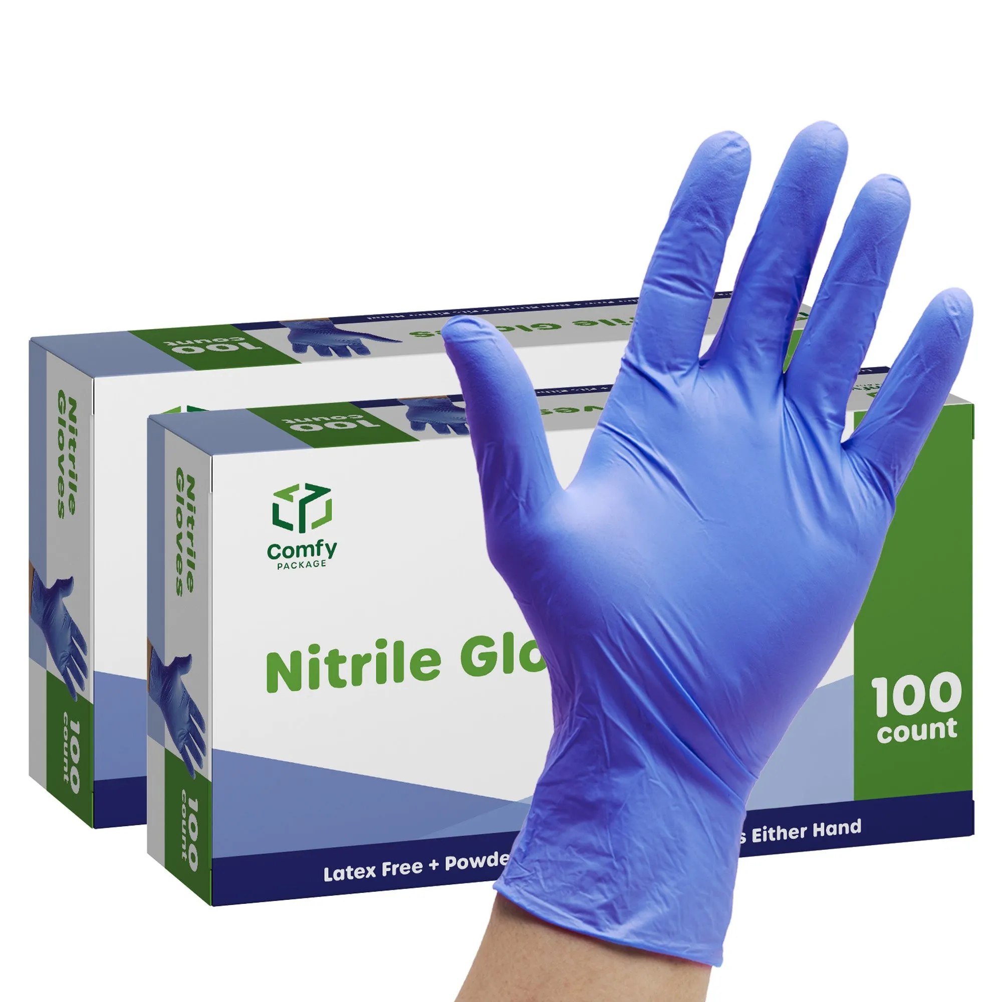 Powder-Free Disposable Nitrile Gloves - Large