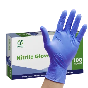 Powder-Free Disposable Nitrile Gloves - Large