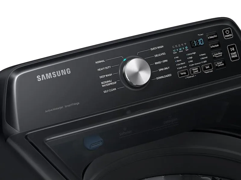 Samsung WA46CG3505AVA4 4.6 cu. ft. Large Capacity Smart Top Load Washer with ActiveWave™ Agitator and Active WaterJet in Brushed Black