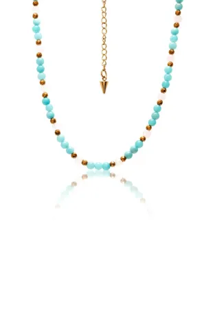 SERENITY NECKLACE AMAZONITE/ROSE/GOLD