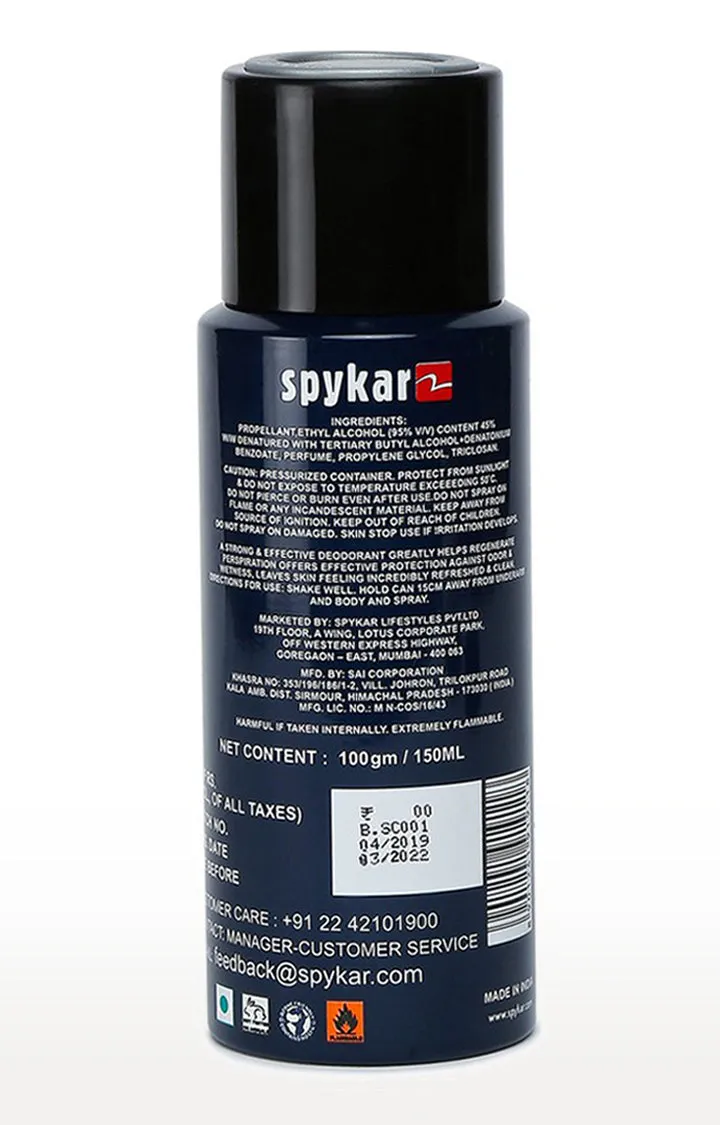 Spykar Blue Actif All Day Long Deodorant Spray - 150 Ml