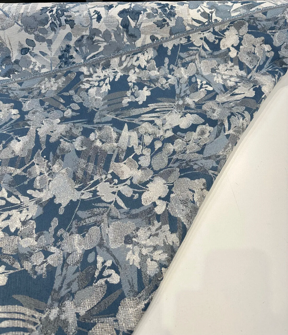 Tacino Blue Lake Leaves Branches Drapery Swavelle Upholstery Fabric By The Yard