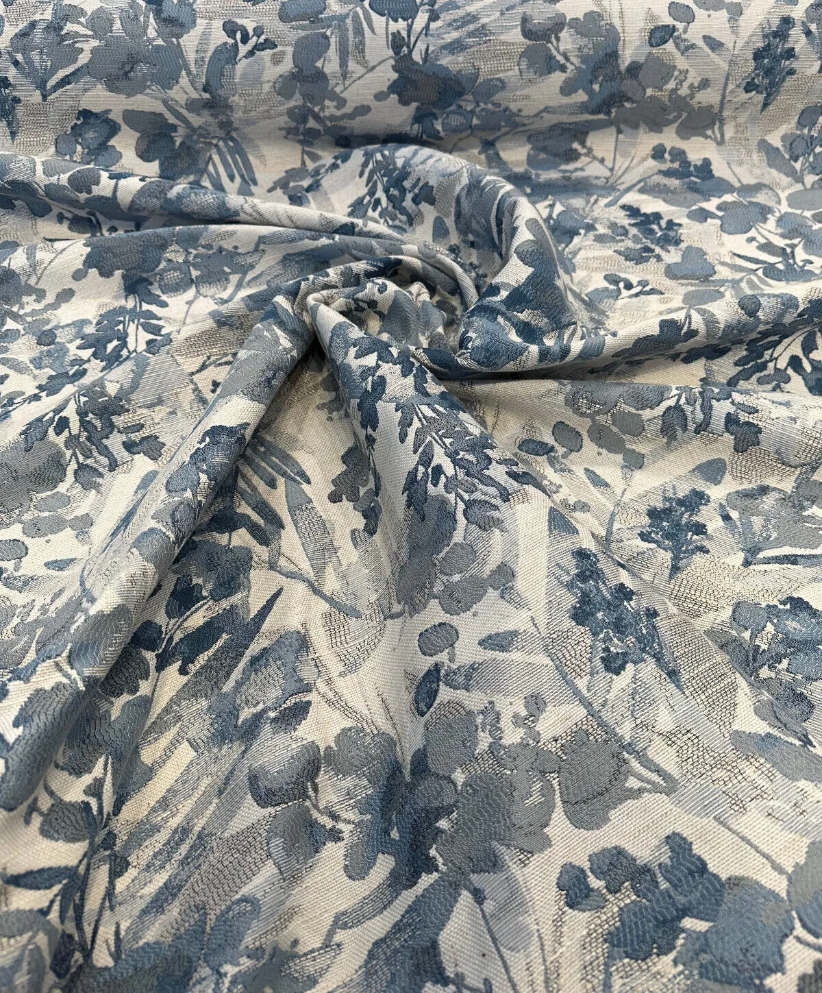 Tacino Blue Lake Leaves Branches Drapery Swavelle Upholstery Fabric By The Yard