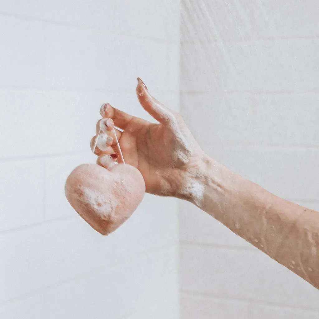 The Cleansing Sponge Rose Clay Heart