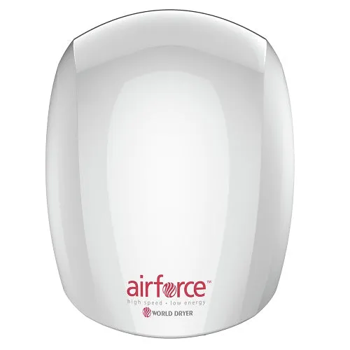 WORLD DRYER® J-974A3 Airforce™ Hand Dryer - White Epoxy on Aluminum Automatic Surface-Mounted High Speed