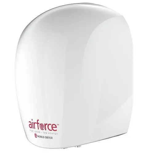 WORLD DRYER® J-974A3 Airforce™ Hand Dryer - White Epoxy on Aluminum Automatic Surface-Mounted High Speed