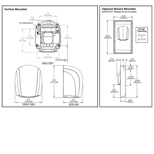 WORLD DRYER® J-974A3 Airforce™ Hand Dryer - White Epoxy on Aluminum Automatic Surface-Mounted High Speed