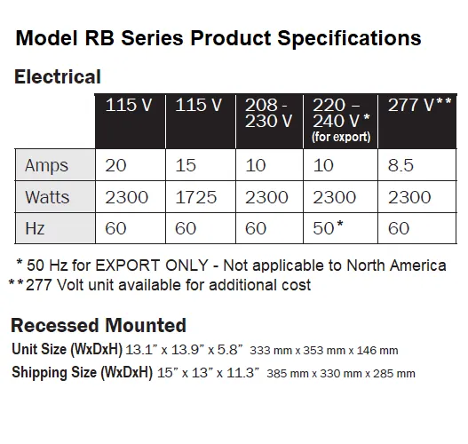 WORLD DRYER® RB38-974 Airstyle™ Model B Series Hair Dryer - Cast-Iron White Porcelain (50 Hz ONLY - NOT for use in North America)