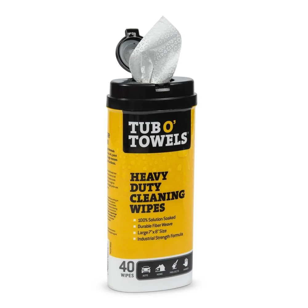 XFP TW40 Tub O' Towels Heavy Duty Cleaning Wipes (40 ct)